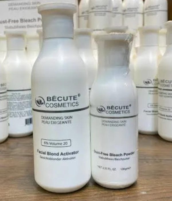 Becute Cosmetics Facial Blonder Set – Volume Activator (200ml) + Dust-Free Bleach Powder (100g) Set of 2
