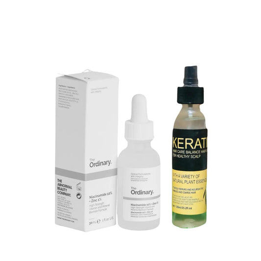 Exclusive Deal: 2 In 1 Keratin Hair Serum And Niacinamide Serum