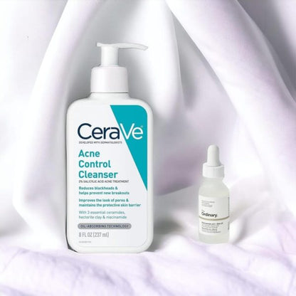 Exclusive Deal: CeraVe Acne Control Cleanser + The Ordinary Niacinamide serum