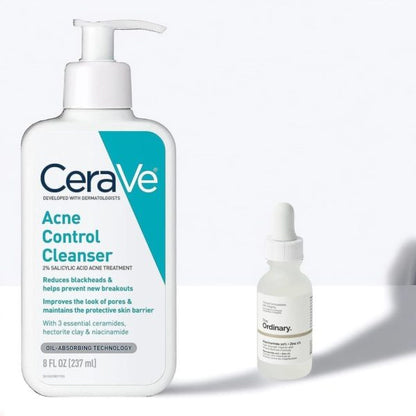 Exclusive Deal: CeraVe Acne Control Cleanser + The Ordinary Niacinamide serum