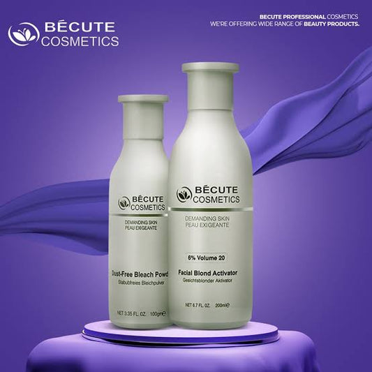 Becute Cosmetics Facial Blonder Set – Volume Activator (200ml) + Dust-Free Bleach Powder (100g) Set of 2